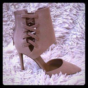 Nude D’Orsay Heel W/ Caged Ankle, Size 7.5